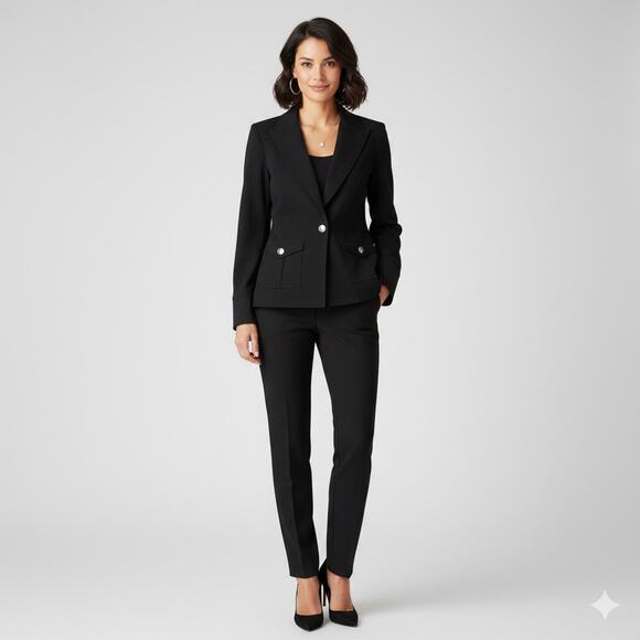 St. John Sport Women’s Black Jacket Size M Medium Twist Lock Closure Classic - Picture 1 of 8
